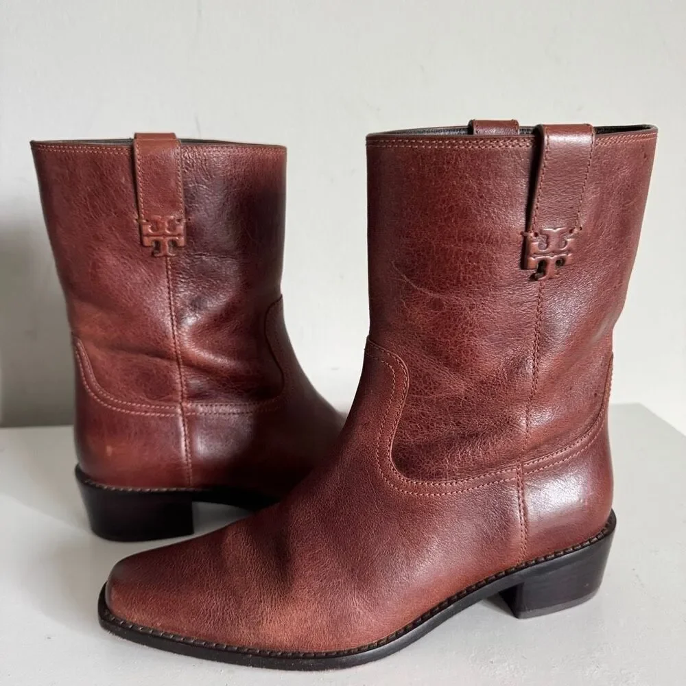 Tory Burch City Western Brown Boots Women’s Size 8